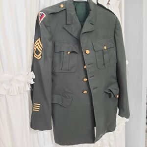 Military Dress Uniform Army Green Jacket 38R Pants 36/29 Original Militaria